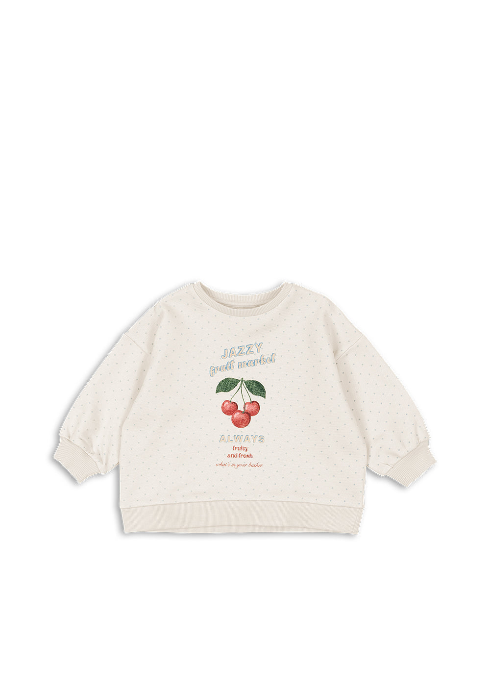 LOUPY Lou Organic Cotton Sweatshirt Long Sleeves Cherry Printed Jazz Dot