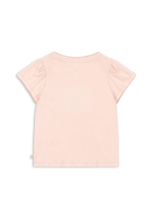 Kids Organic Cotton Short Sleeves FAMO Puff Cherry T-Shirt Pink