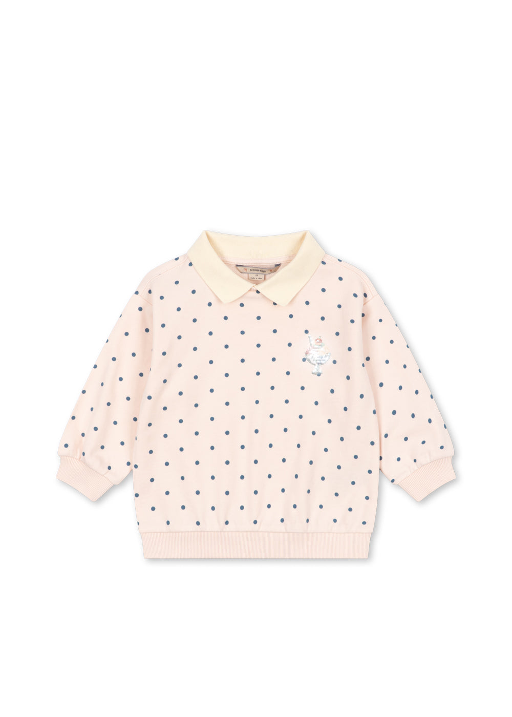 Konges Sløjd Spotty Long Sleeves Polka Dot Sweatshirt with Sequin Ice Cream Pale Pink