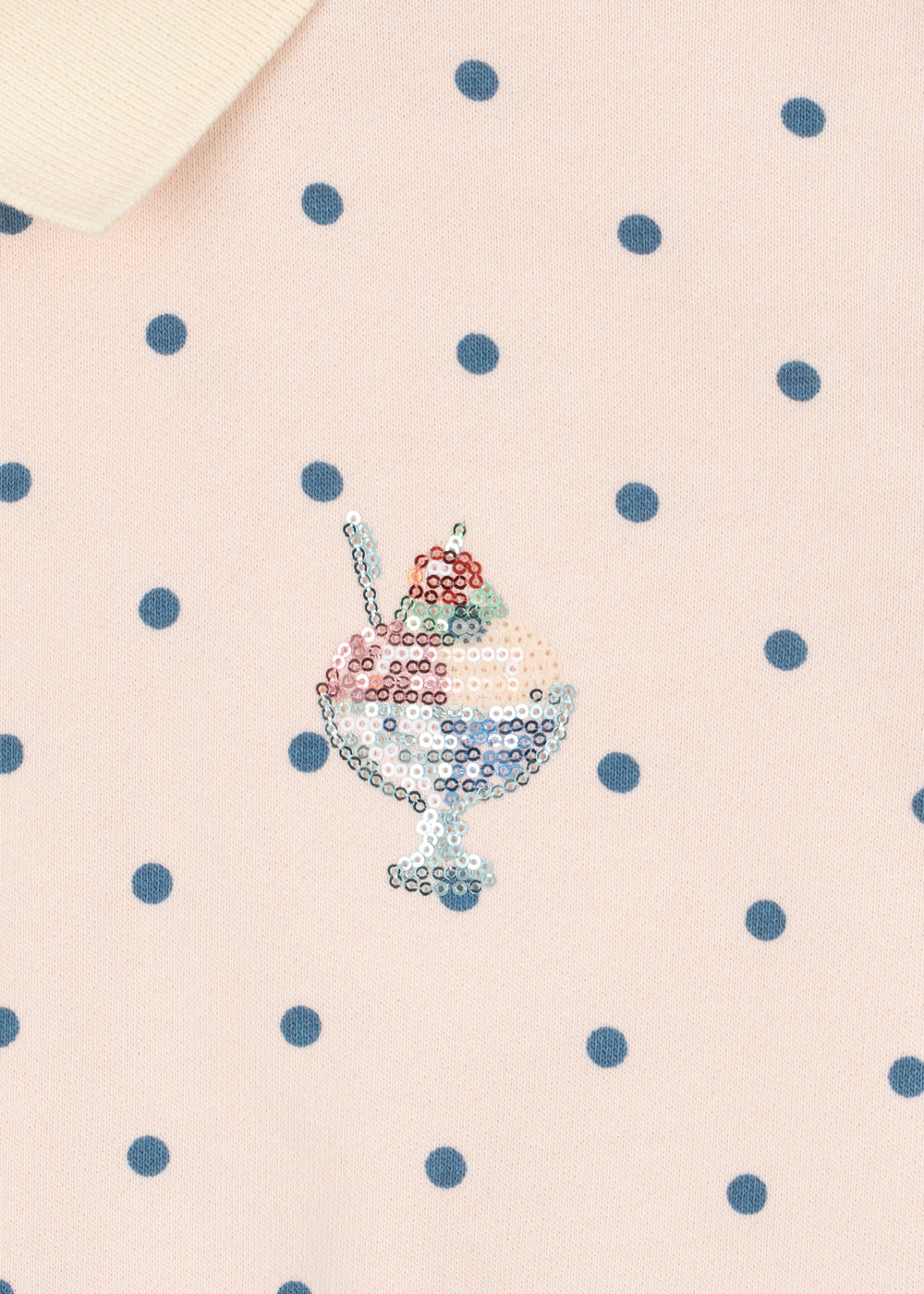 Konges Sløjd Spotty Long Sleeves Polka Dot Sweatshirt with Sequin Ice Cream Pale Pink