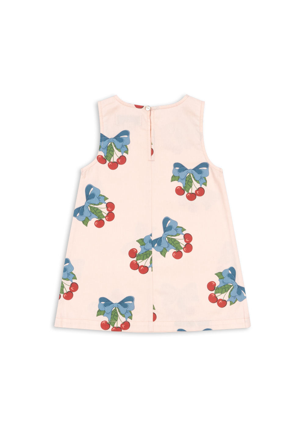 FRANKIE Organic Cotton Cherry Bow Printed Sleeveless Dress