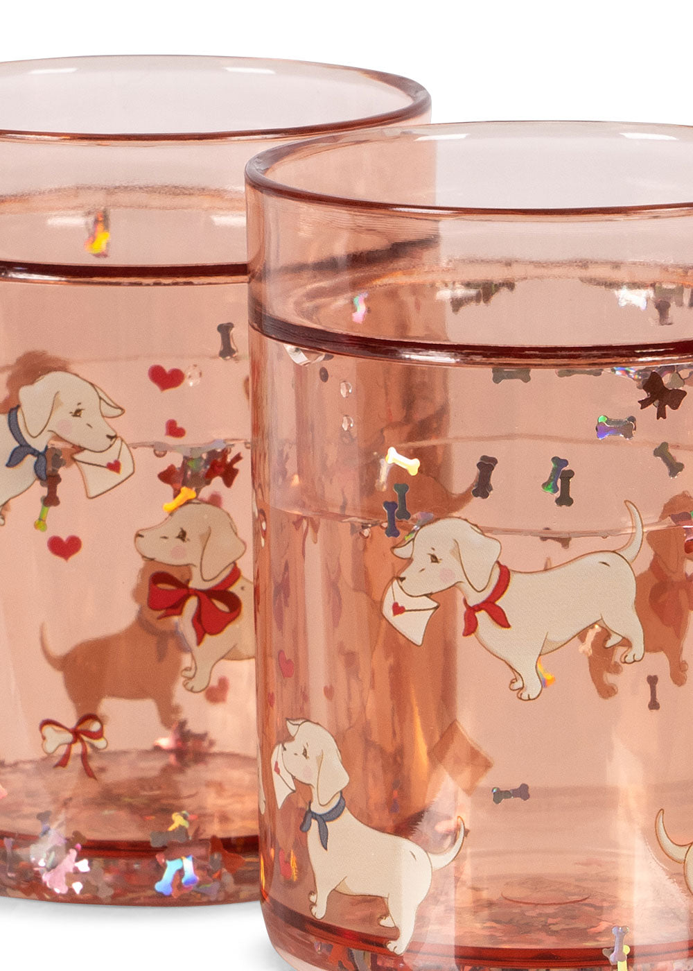 2 Pack Glitter Cups Dogs Woof Letter Rose