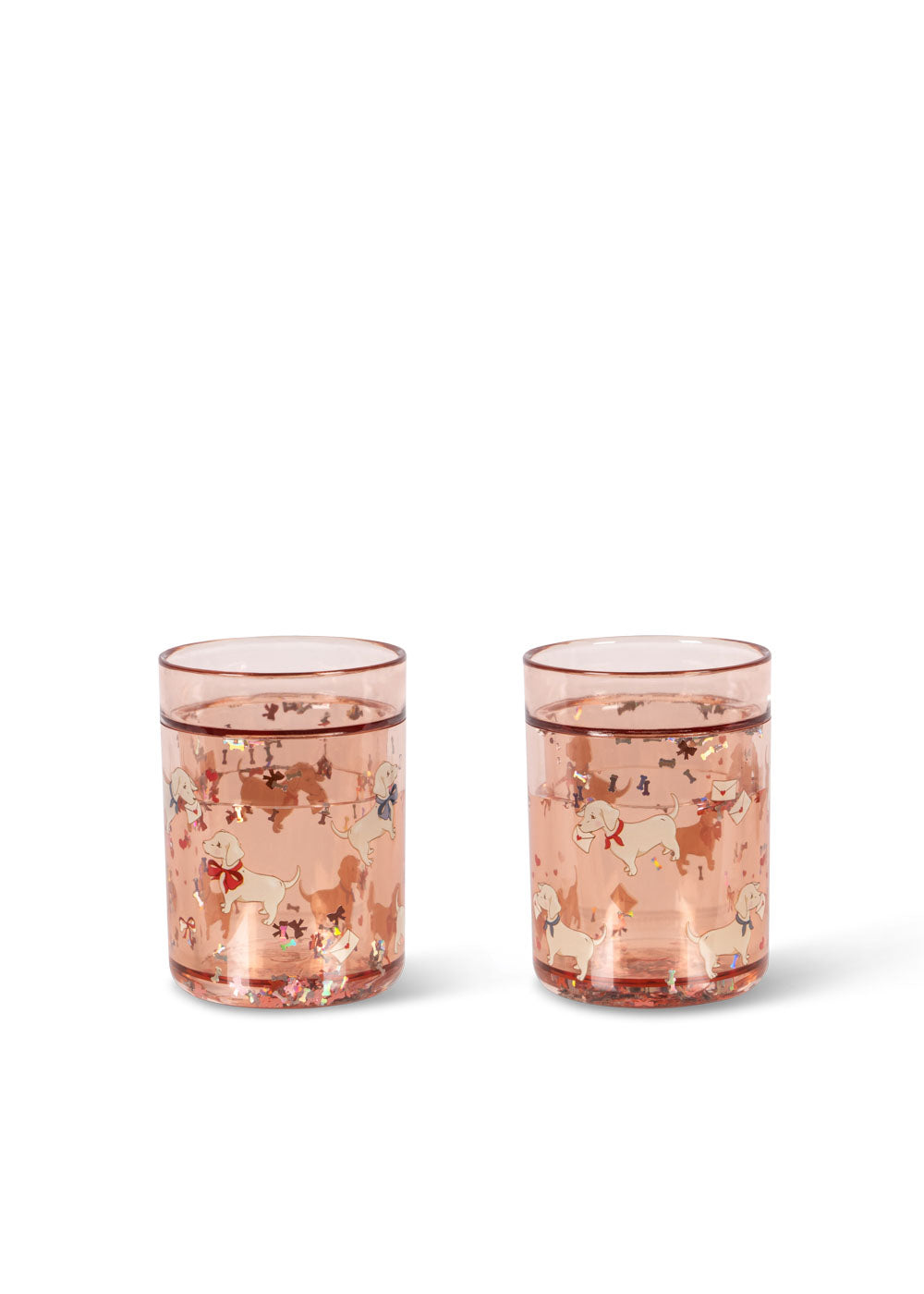 2 Pack Glitter Cups Dogs Woof Letter Rose