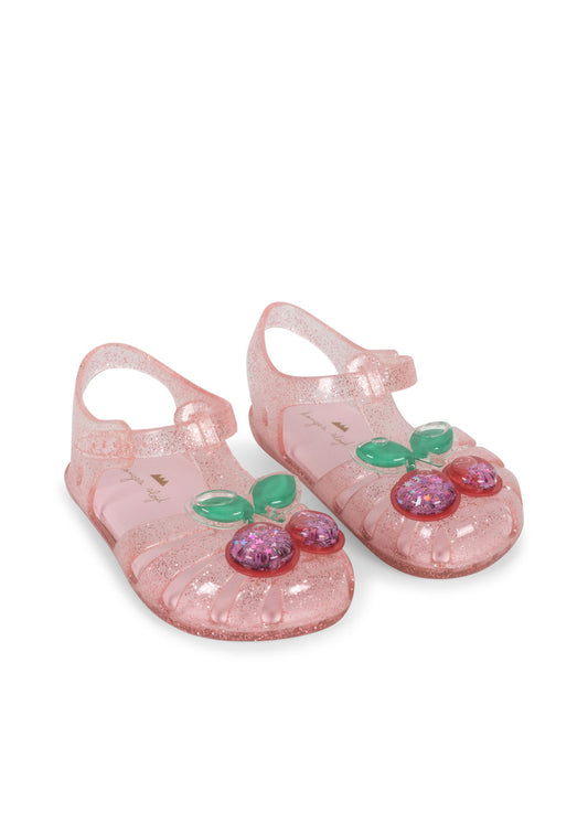 LILO Pink Sparkle Jelly Sandals Cherry