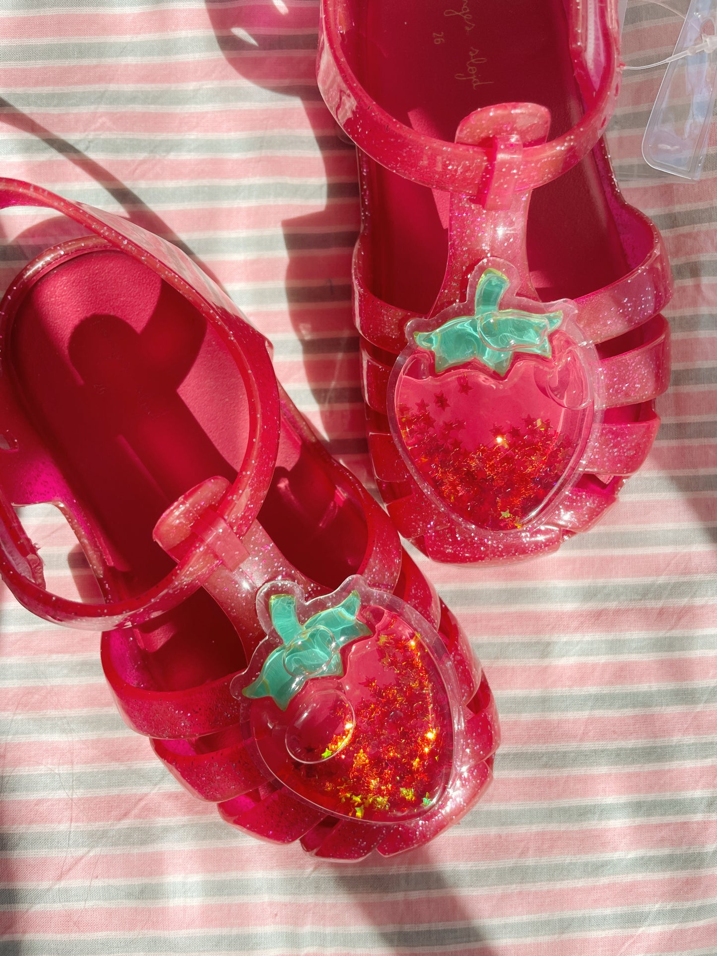 LILO Pink Sparkle Jelly Sandals Strawberry