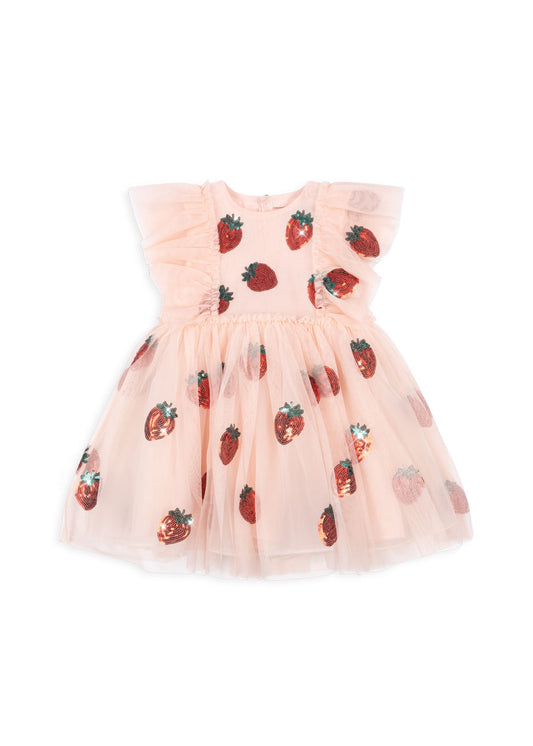 Yvonne Frill Dress Strawberry