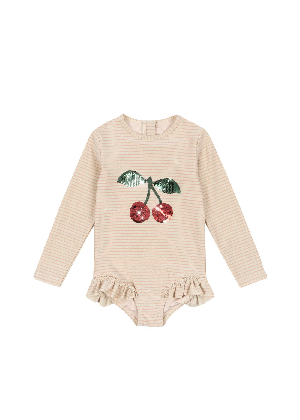JADE Sequin Long Sleeves Swimsuit Cherry Rose Stripe