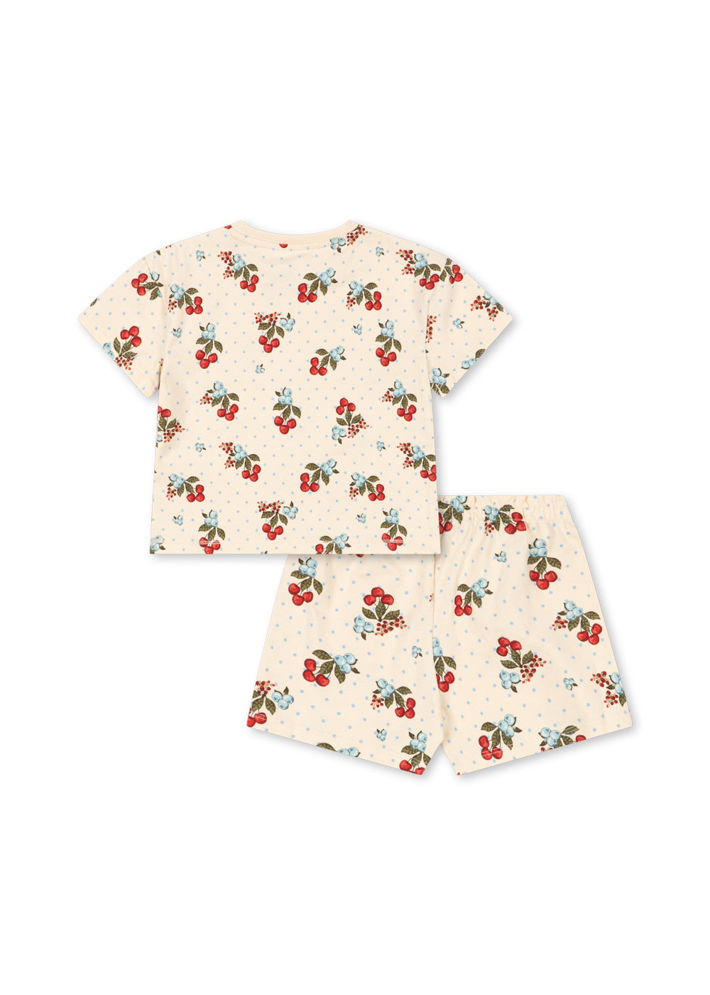 LIN Kids Organic Cotton Cherry Short Sleeves Tee Pajama Set