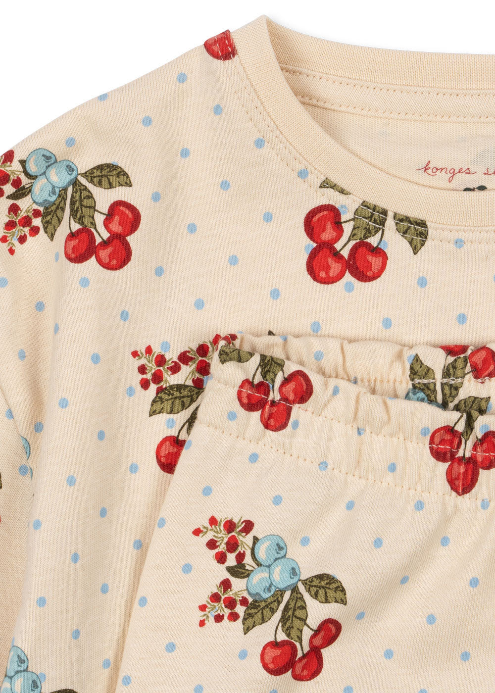 LIN Kids Organic Cotton Cherry Short Sleeves Tee Pajama Set