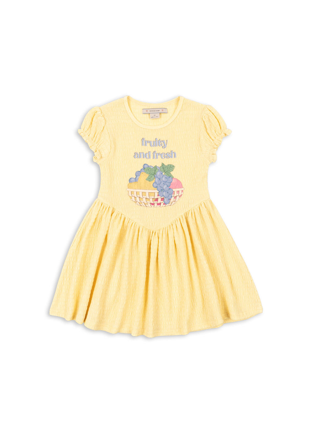 SOLILJA Fruity and Fresh Smock Short Sleeves Dress Yellow