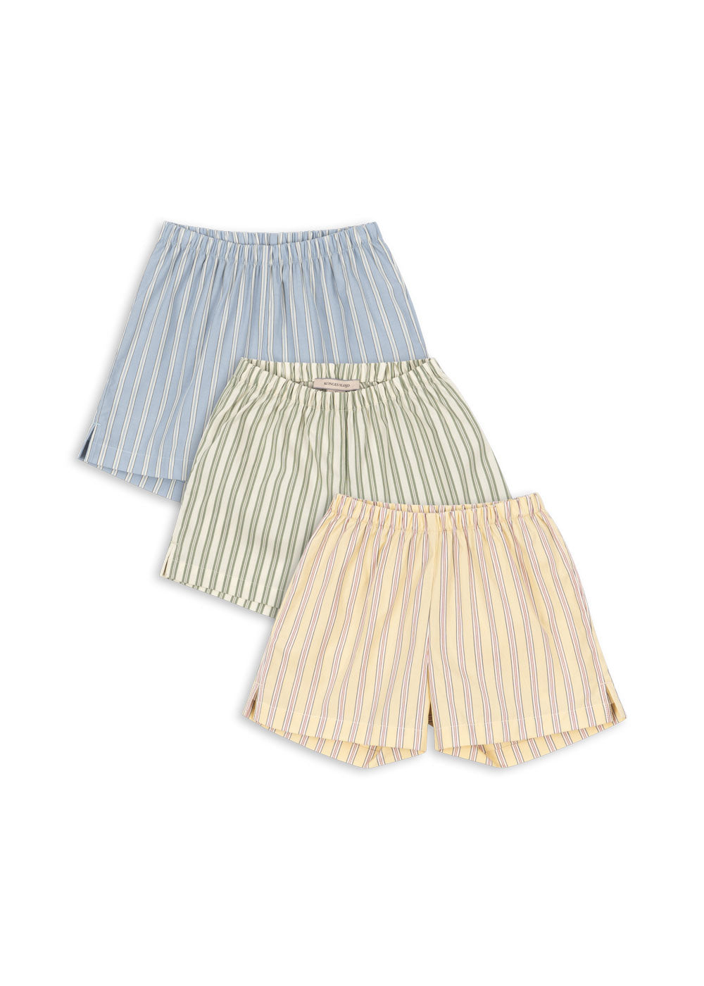 3 Pack ASLI Organic Cotton Striped Summer Shorts Yellow