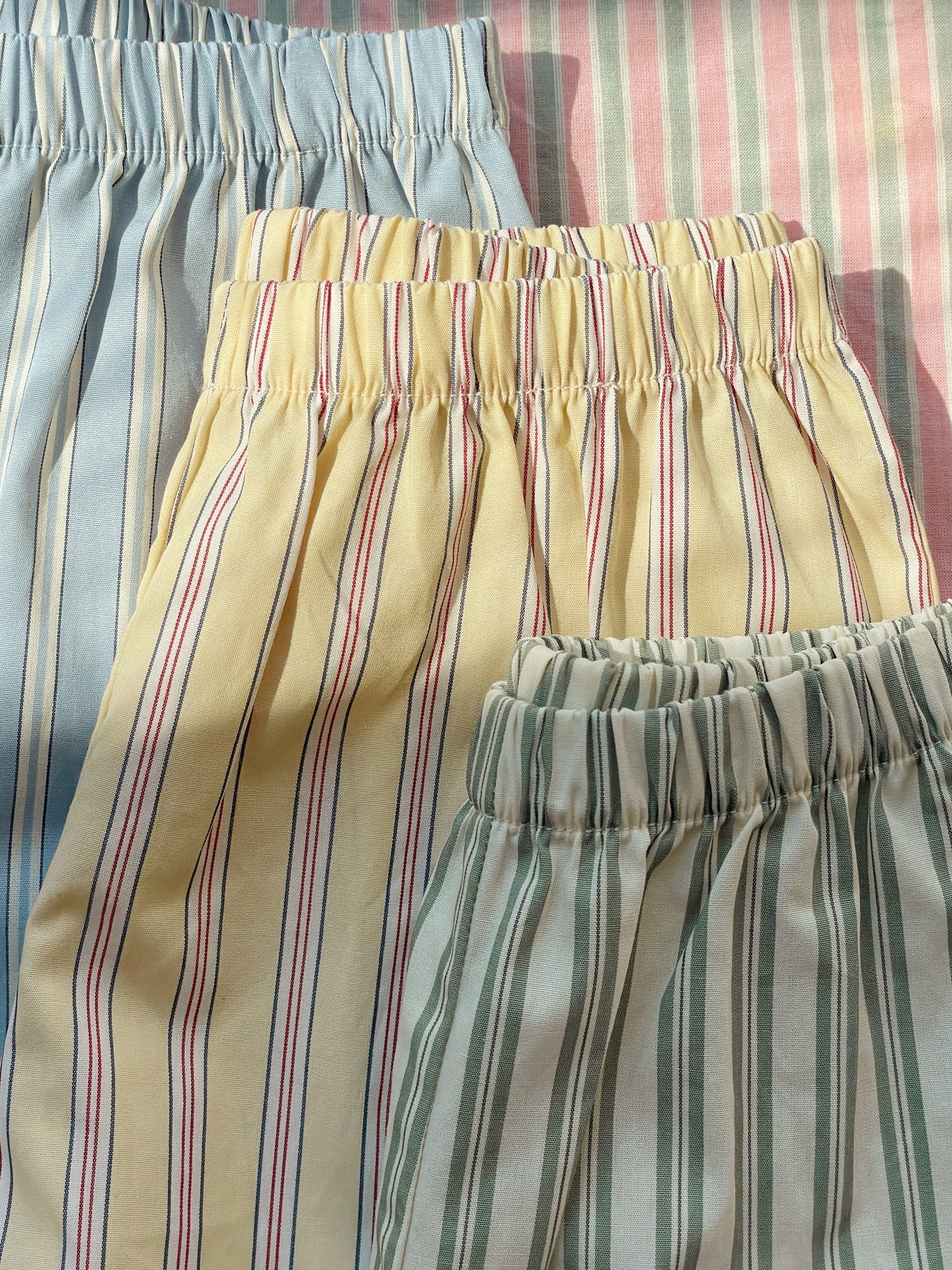 3 Pack ASLI Organic Cotton Striped Summer Shorts Yellow