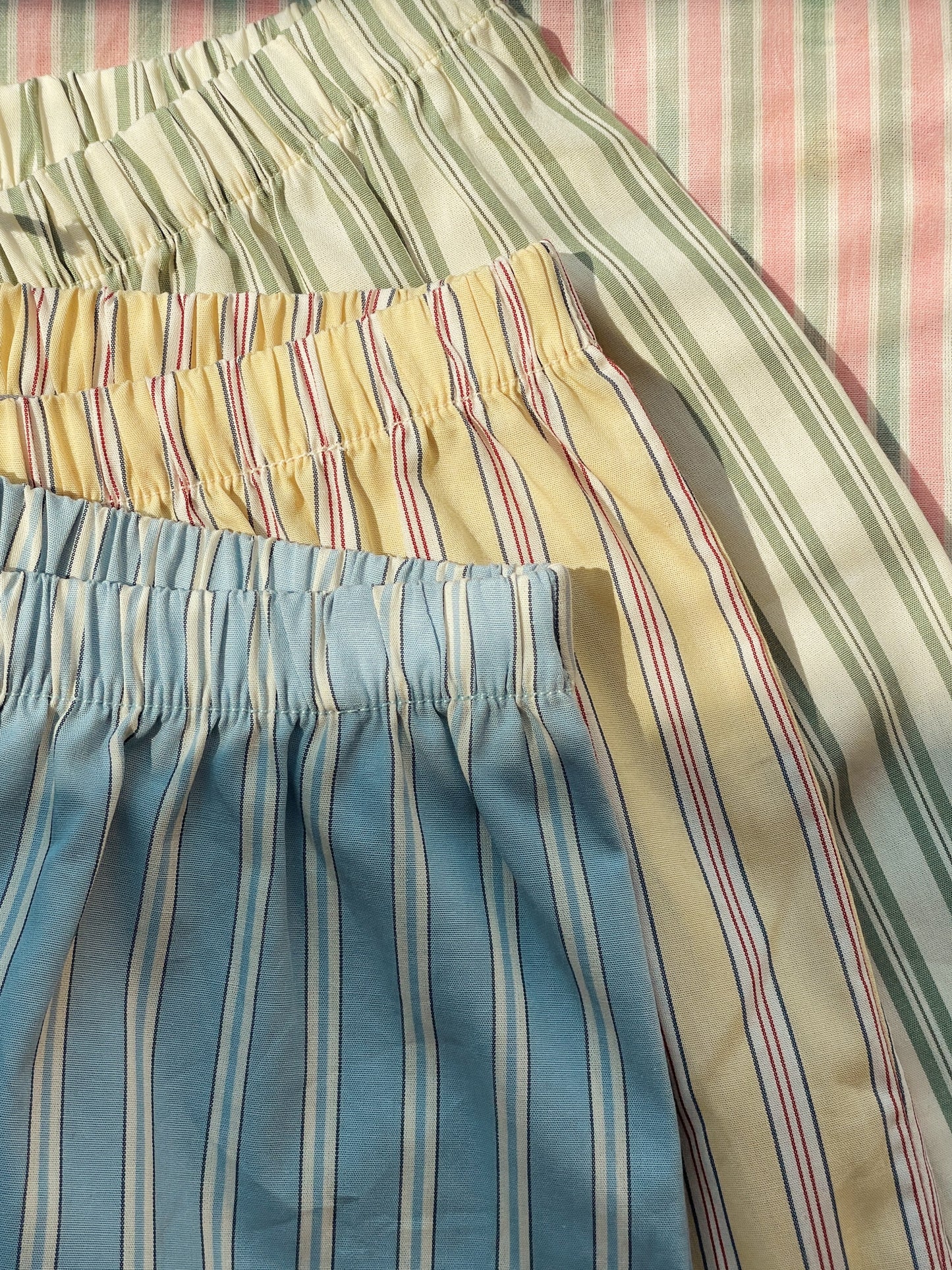 3 Pack ASLI Organic Cotton Striped Summer Shorts Yellow