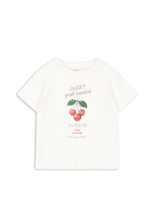 ERA "Jazzy Fruit Market" Organic Cotton Short Sleeves Tee Cherry