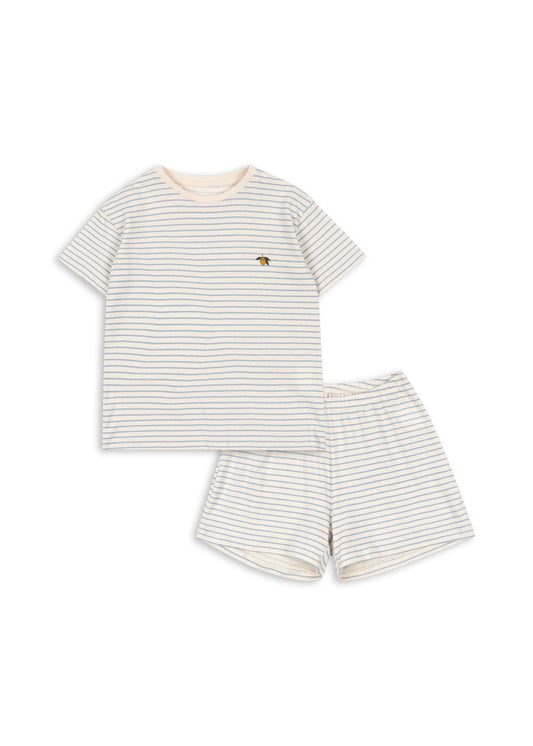 FAMO Organic Cotton Short Sleeves Set Stripe Bluie