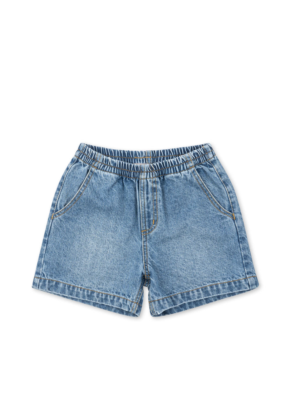 MAGOT Classic Vintage Wash Denim Shorts Organic Cotton Blue