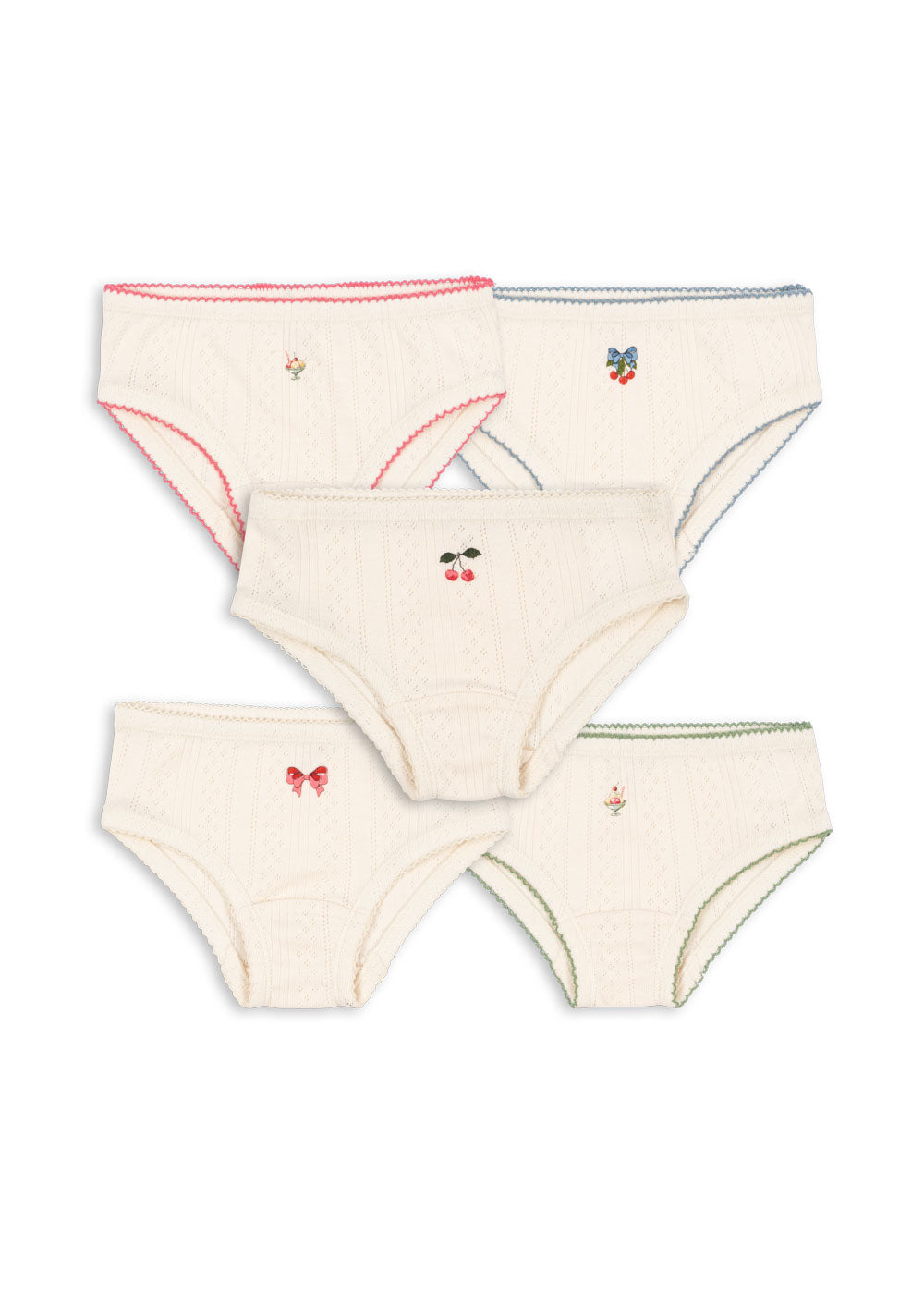 MINNA Girls Organic Cotton Underpants 5 PACK Set White
