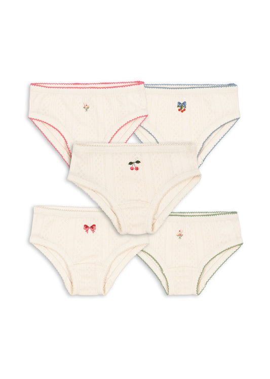 MINNA Girls Organic Cotton Underpants 5 PACK Set White