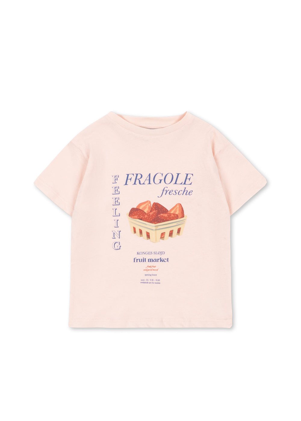 ERA Kids Tee Organic Cotton Strawberry Graphic Short Sleeves T-Shirt Pink