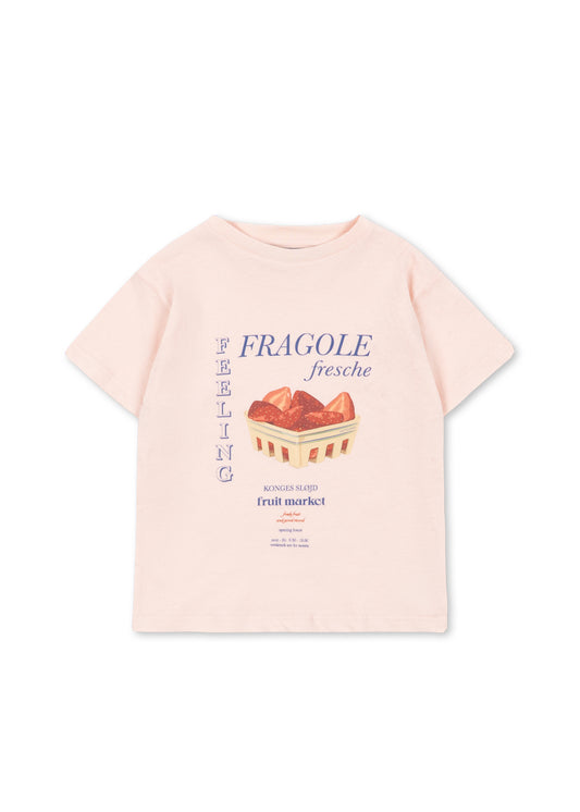 ERA Kids Tee Organic Cotton Strawberry Graphic Short Sleeves T-Shirt Pink