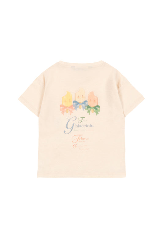 ERA Kids Tee Organic Cotton Ice Cream Graphic Short Sleeves T-Shirt Ecru