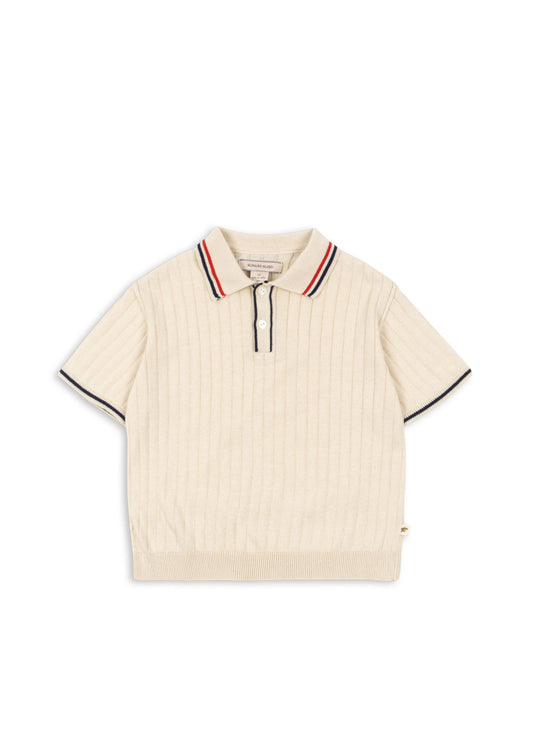 Konges Slojd MIO Organic Cotton Knit Polo Vintage Classic Collar Short Sleeves