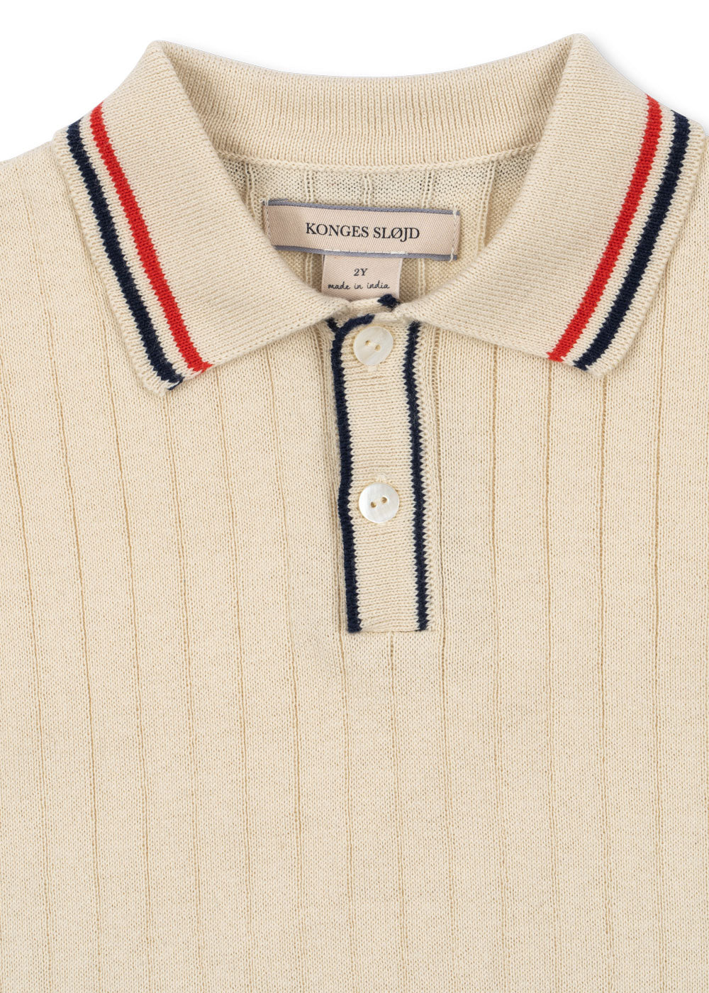 Konges Slojd MIO Organic Cotton Knit Polo Vintage Classic Collar Short Sleeves
