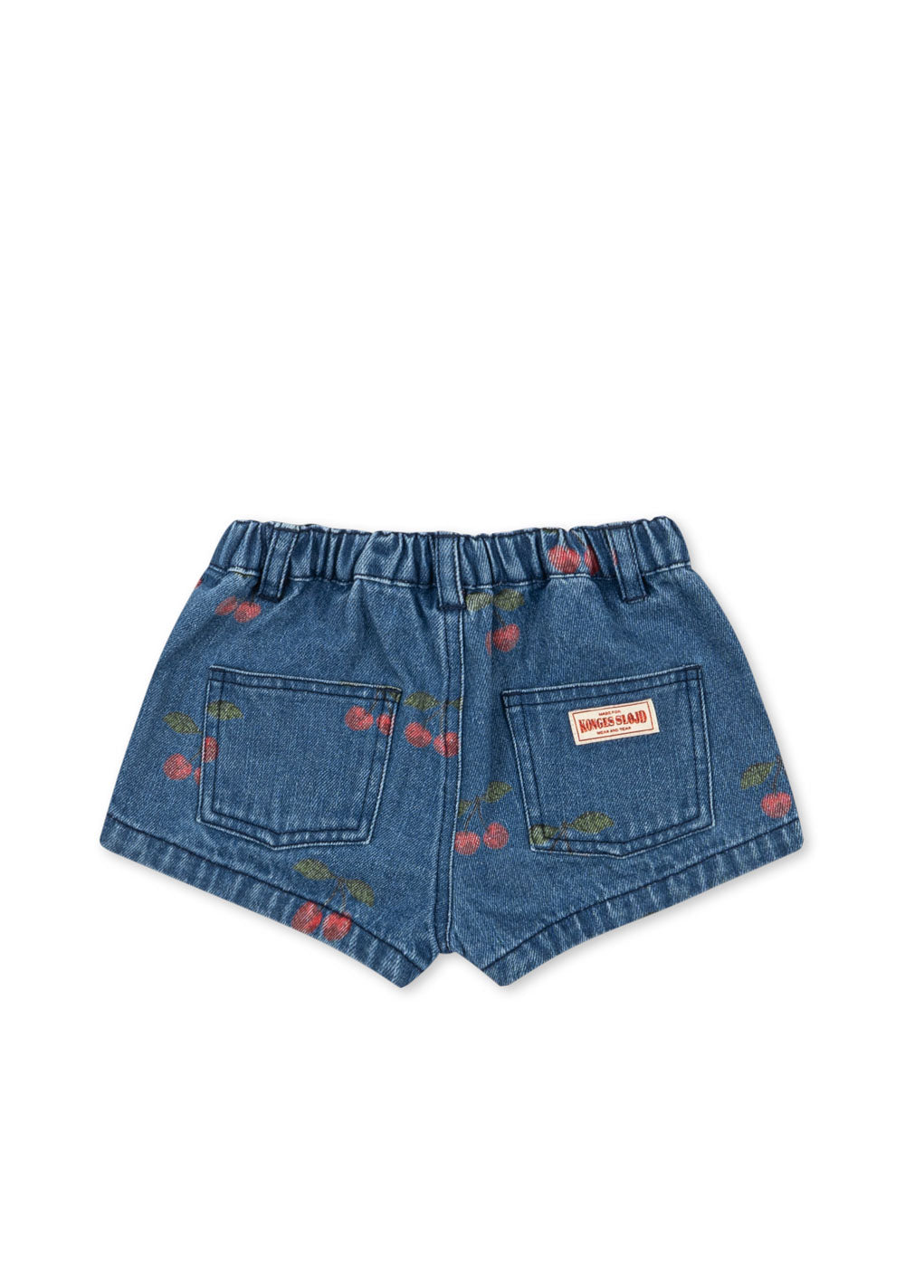 Konges Slojd MAGOT Girls Vintage Organic Cotton Denim Shorts Cherry Print