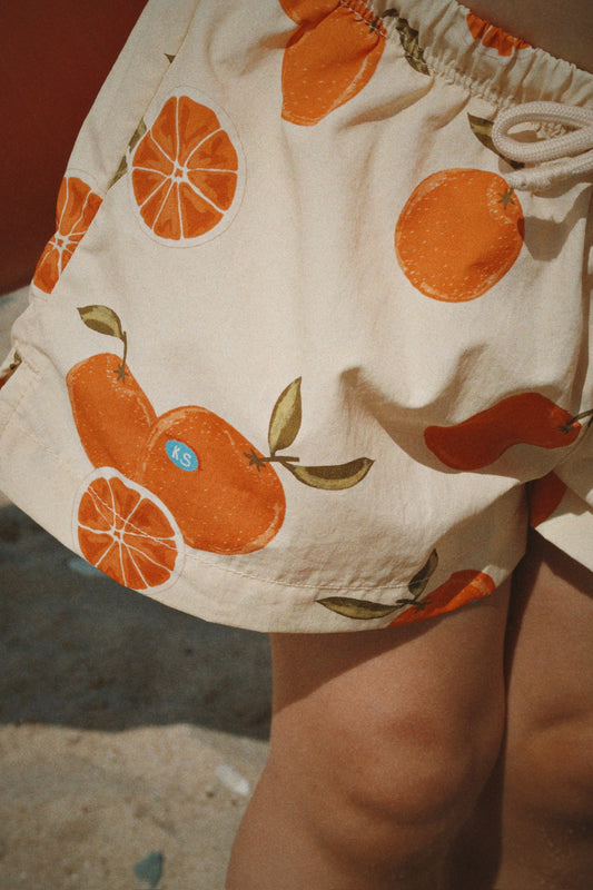 Konges Sløjd POMIO Kids Orange Print Summer Swim Trunks Shorts