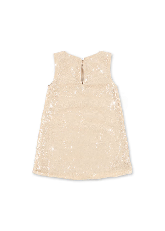 Konges Sløjd ARIES Girls Sequin Cherry Party Dress Sleeveless Champagne Sparkle