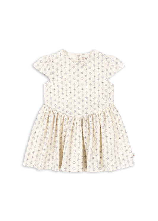 Konges Sløjd AVA Girls Vintage Floral Short Sleeves Organic Cotton Dress