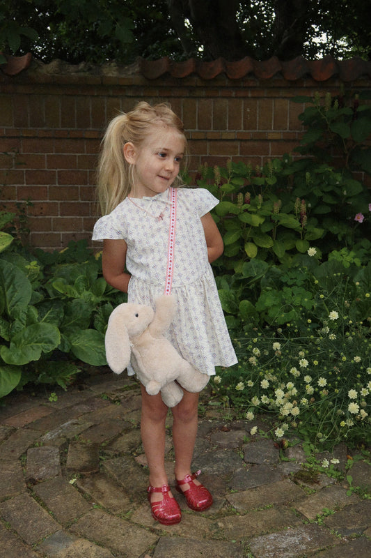 Konges Sløjd AVA Girls Vintage Floral Short Sleeves Organic Cotton Dress