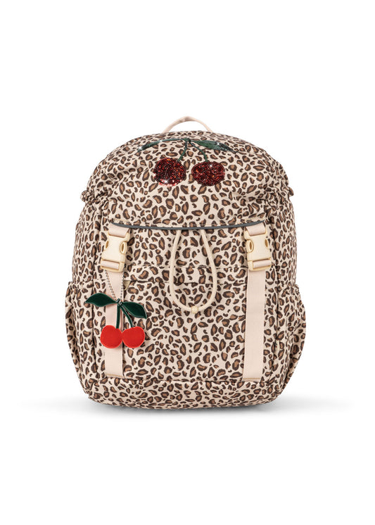 Kids CLOVER Schoolbag Leopard Print Backpack | Cherry School Bag for Girls
