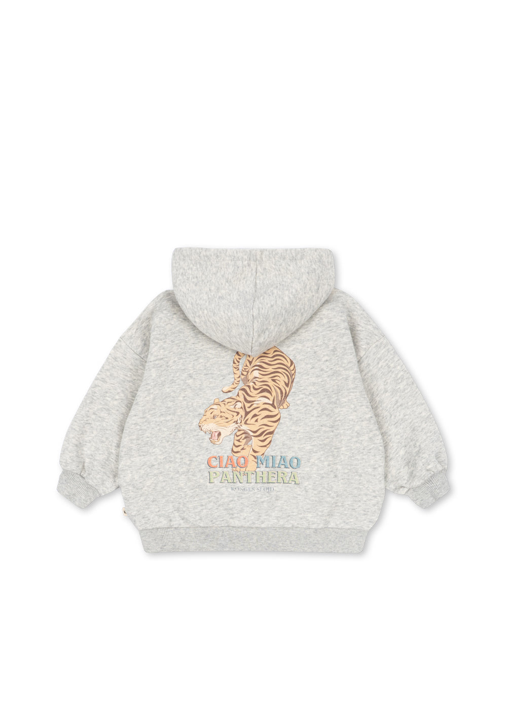 Lou Sweat Zip Organic Cotton Hood Ciao Miao Tiger Grey Melange