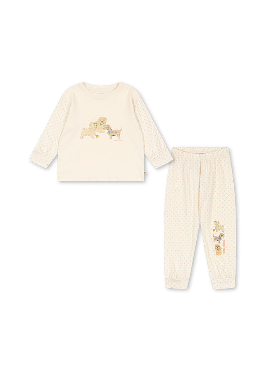 Gio Dream Team Organic Cotton Long Sleeves Lounge Set Cream