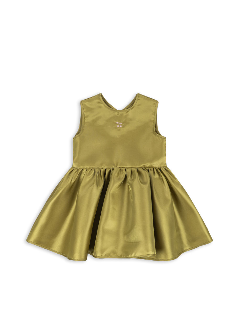 Konges Sløjd Bellis Sleeveless Olive Green Girls Party Dress Fir Green