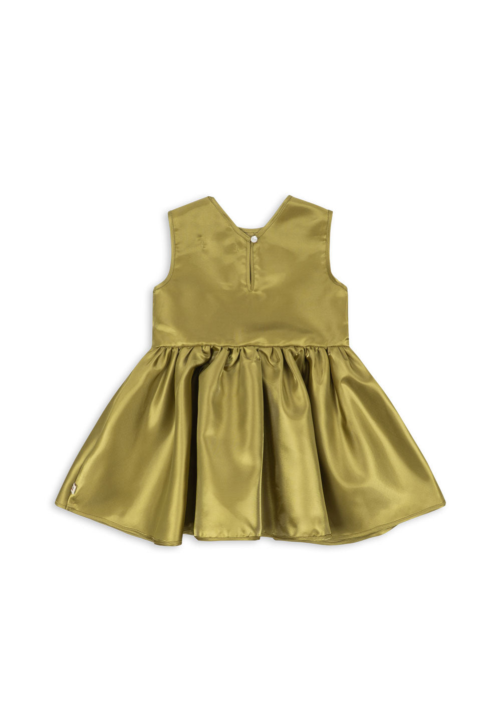 Konges Sløjd Bellis Sleeveless Olive Green Girls Party Dress Fir Green