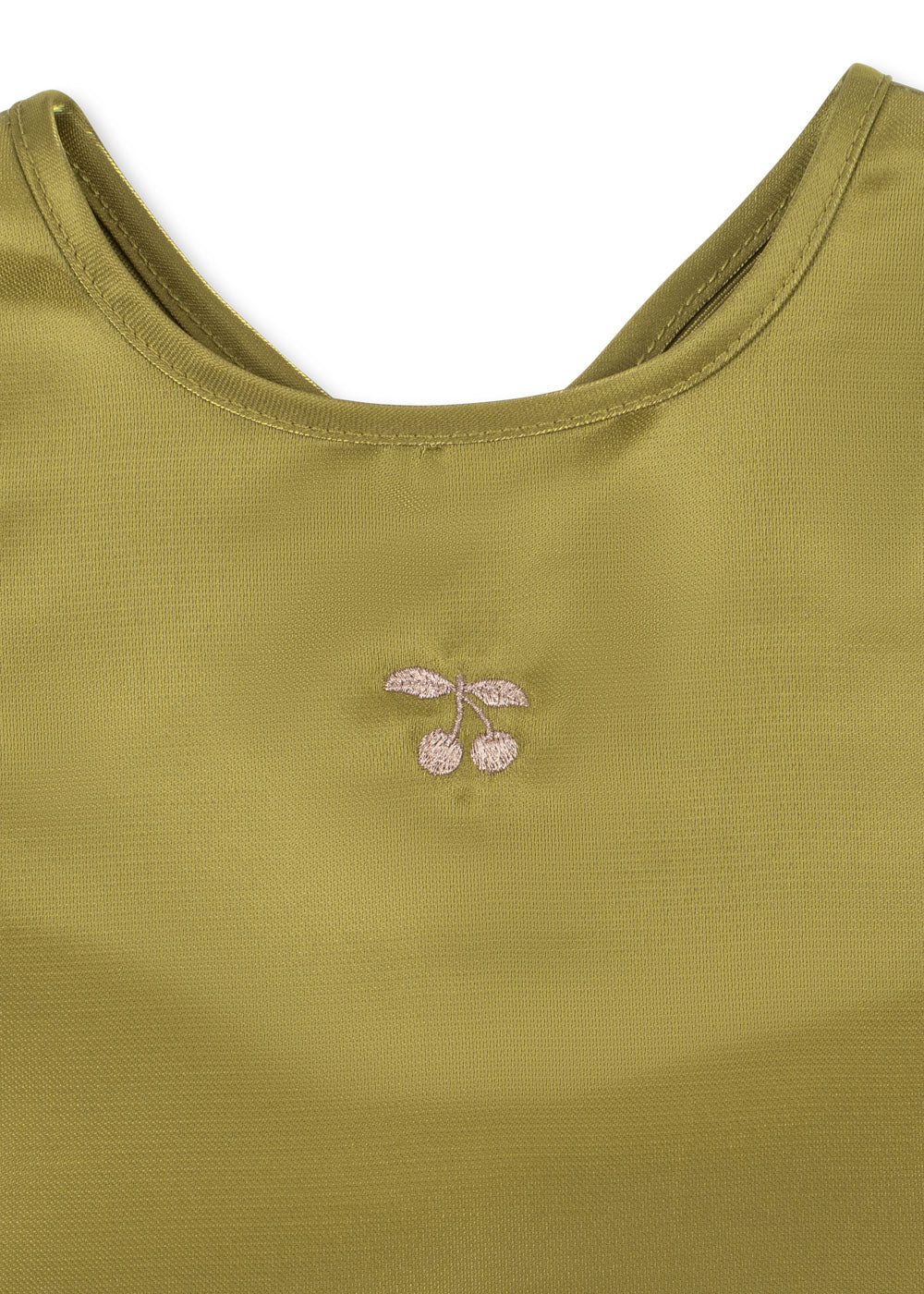 Konges Sløjd Bellis Sleeveless Olive Green Girls Party Dress Fir Green