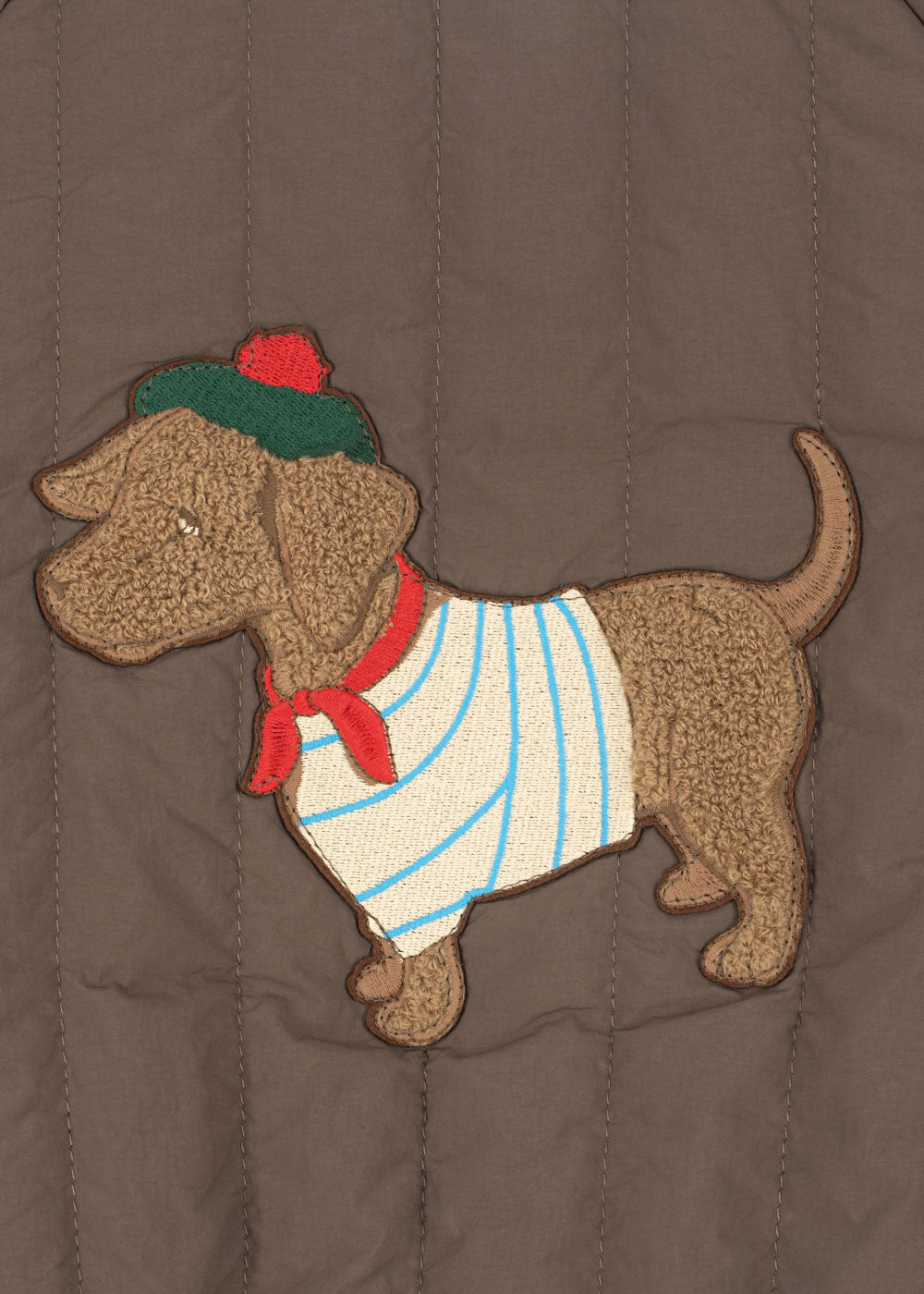Konges Sløjd Juno Terry Bomber Jacket Quilted Kids Jacket Dog Brown