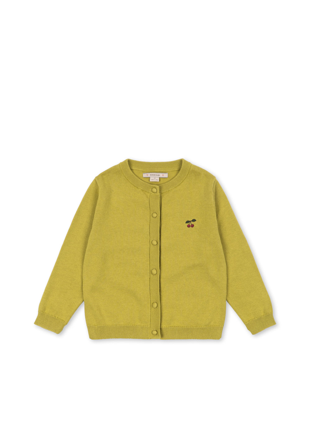 Konges Sløjd Cathy Kids Cherry Cotton Knit Cardigan Green