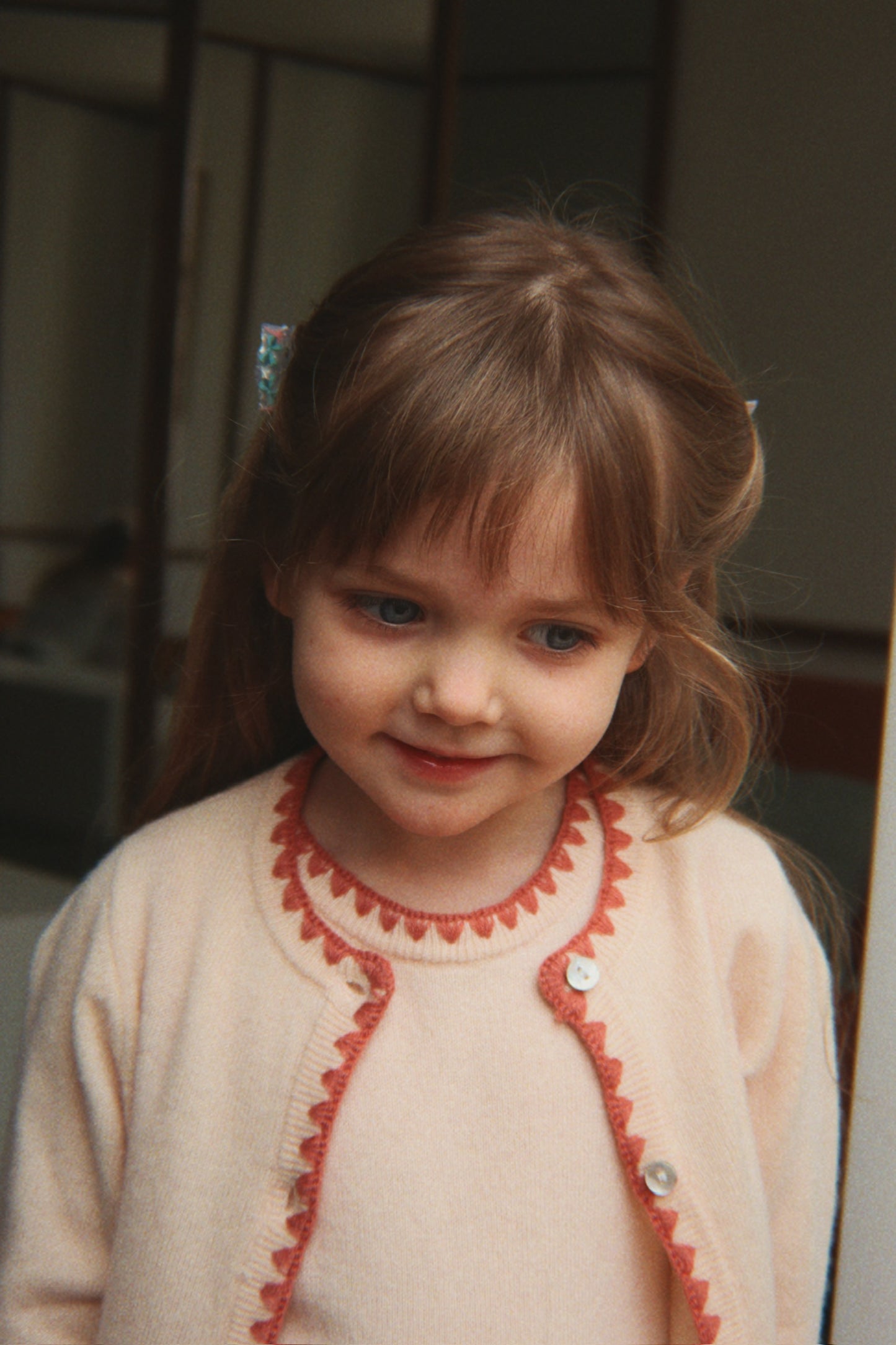 Konges Sløjd Collette Cream Cat Embroidered Kids Wool Dress