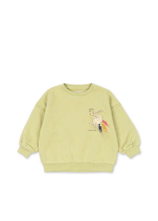 Konges Sløjd LOU Organic Cotton Sweatshirt Born to Sparkle Unicorn Green