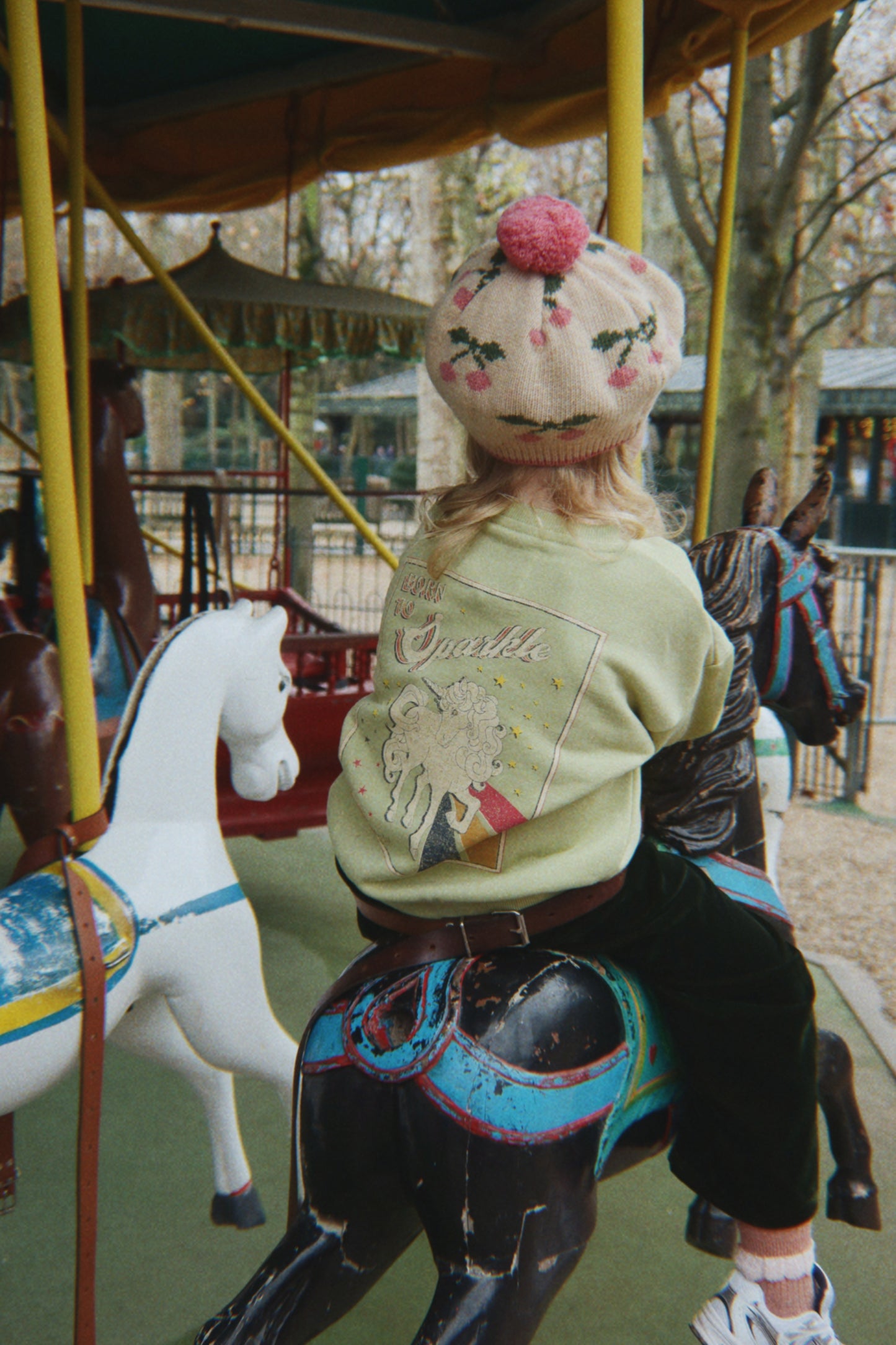 Konges Sløjd LOU Organic Cotton Sweatshirt Born to Sparkle Unicorn Green