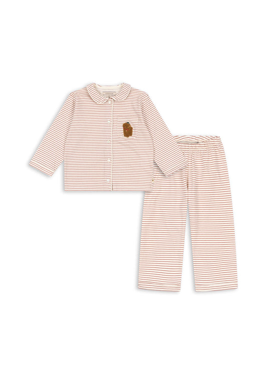 Konges Sløjd Pio Organic Cotton Collars Striped Kids Pyjama Set