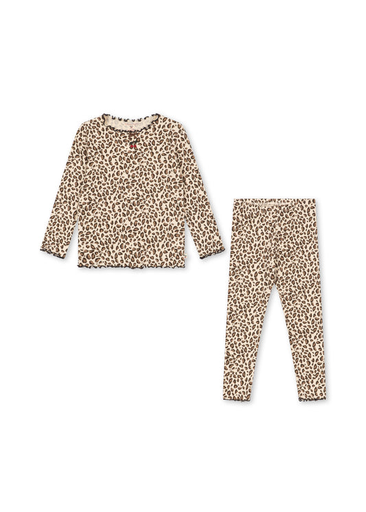 Konges Sløjd Kids Rivi Rib Organic Cotton Set Leopard Printed
