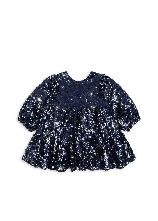 Konges Sløjd Lila Long Sleeves Sequins Bow Dress Navy