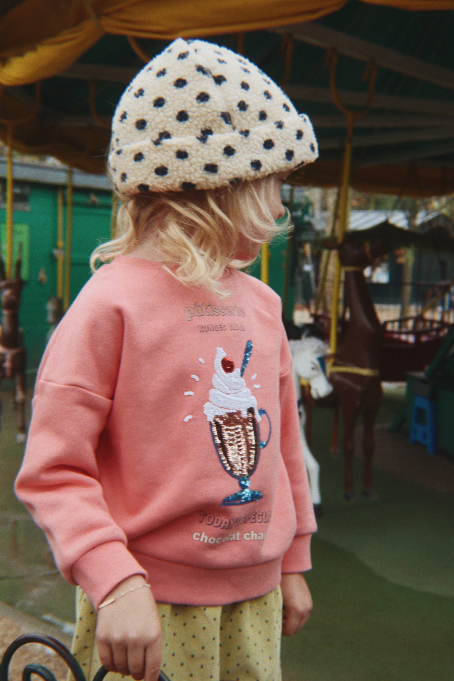 Konges Sløjd Lou Sequin Sweatshirt Organic Cotton Peach Blossom