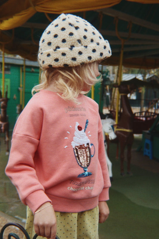 Konges Sløjd Lou Sequin Sweatshirt Organic Cotton Peach Blossom