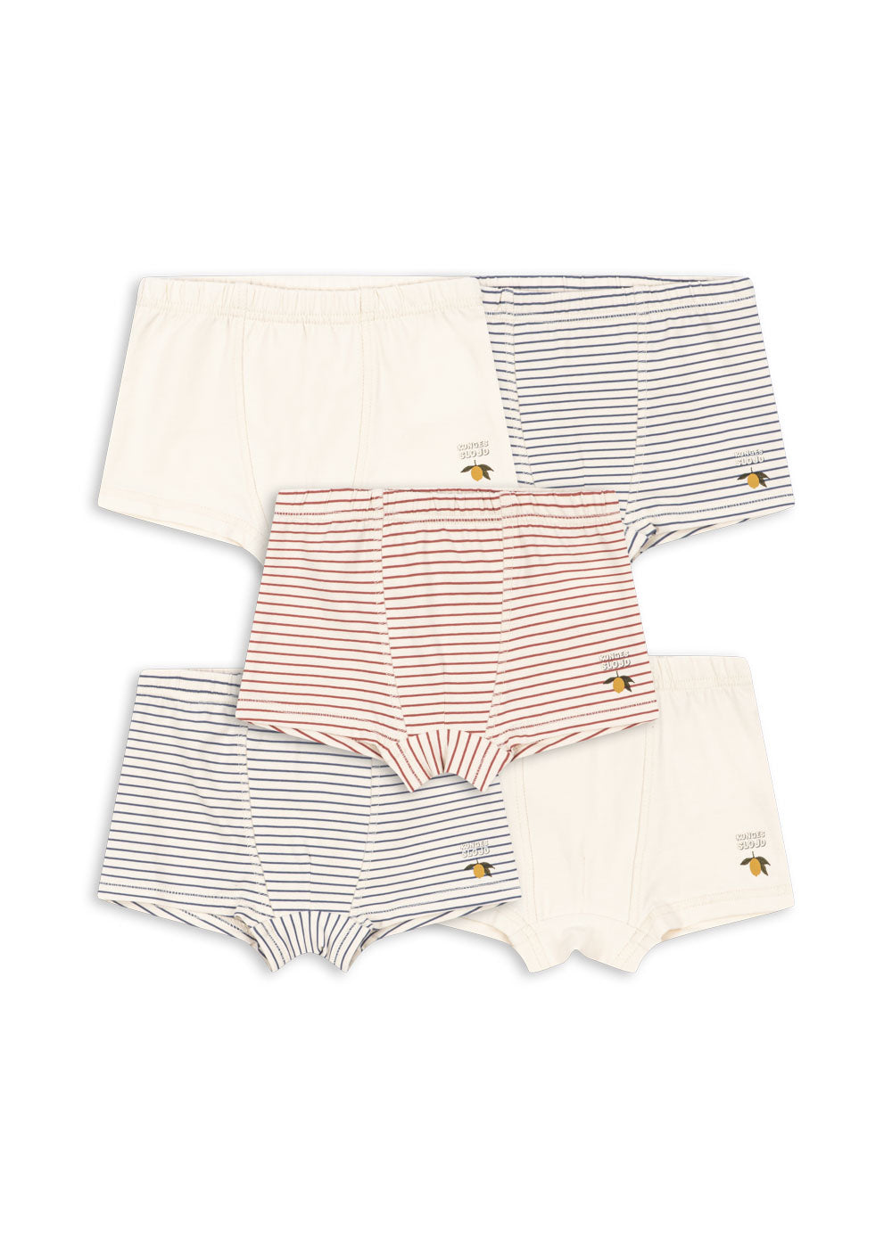 Konges Sløjd Basic 5 Pack Boys' Boxer Briefs GOTS Organic Cotton Underwear