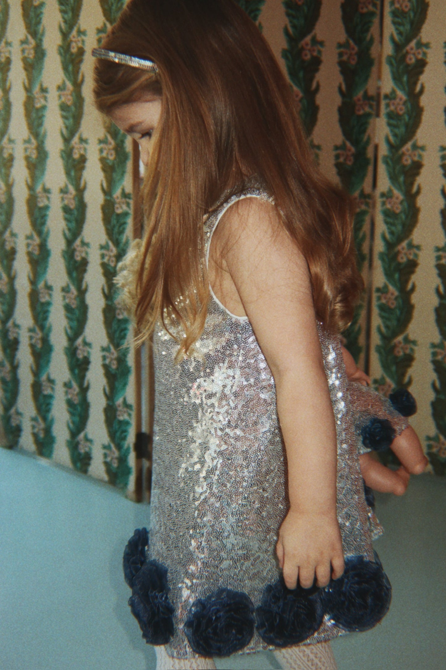 Konges Sløjd Tindra Rose Sequin Sleeveless Dress GRS Silver